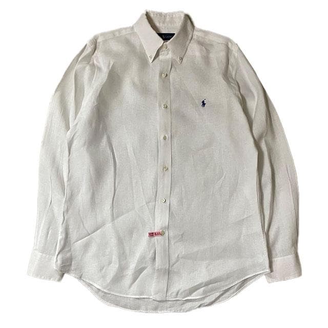 専用ラルフローレン 総リネンBDオックスフォードシャツ S/170美品麻100%