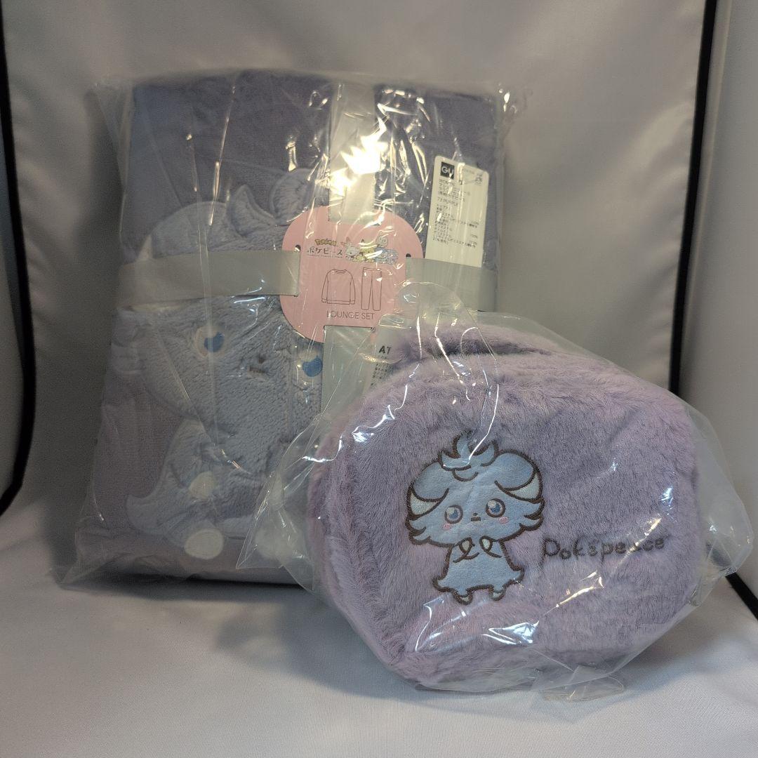 【新品未使用】GU　ポケピース　ニャスパー　ルームウェアLサイズ　ポーチセット