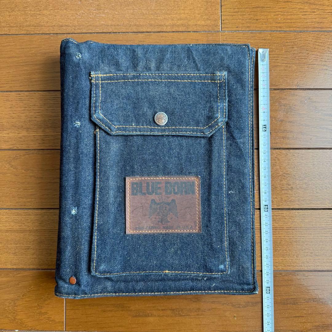BLUE BORN デニムバインダー ポケット付き　希少　アメリカ製生地