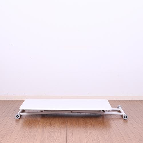 【新品・送料無料】【完成品】ガス昇降式テーブル PU 幅90cm ホワイト