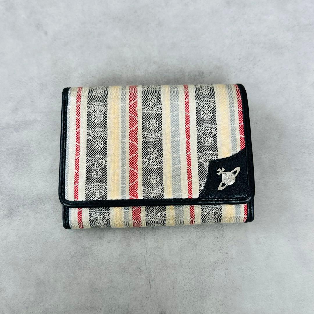 Vivienne Westwood オーブ　マルチストライプ　二つ折り財布