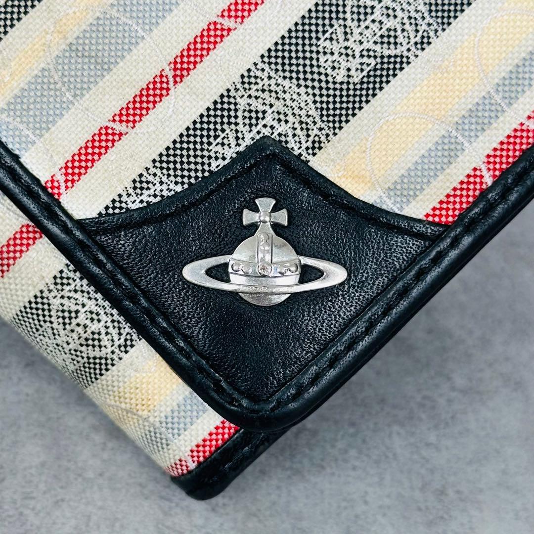 Vivienne Westwood オーブ　マルチストライプ　二つ折り財布