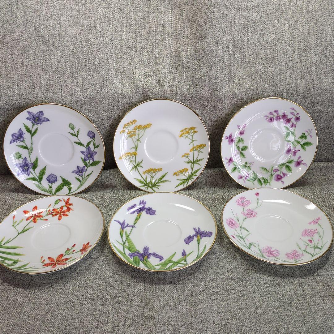 万葉の花　カップ　＆　ソーサー　スプーン　高級陶器製