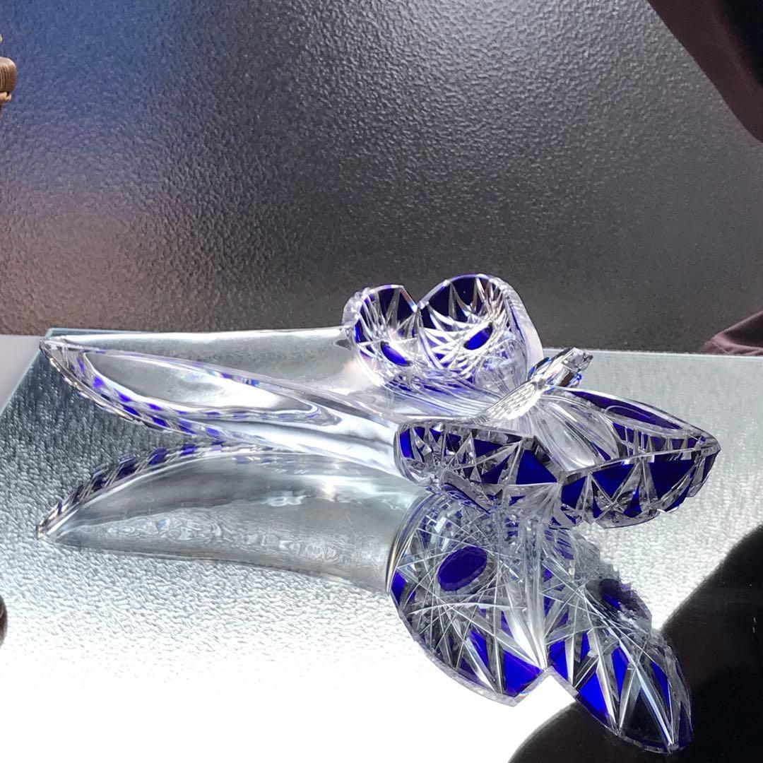 美術館所蔵品オールドバカラ リベリュールLibelluleトンボ蜻蛉 装飾皿名作