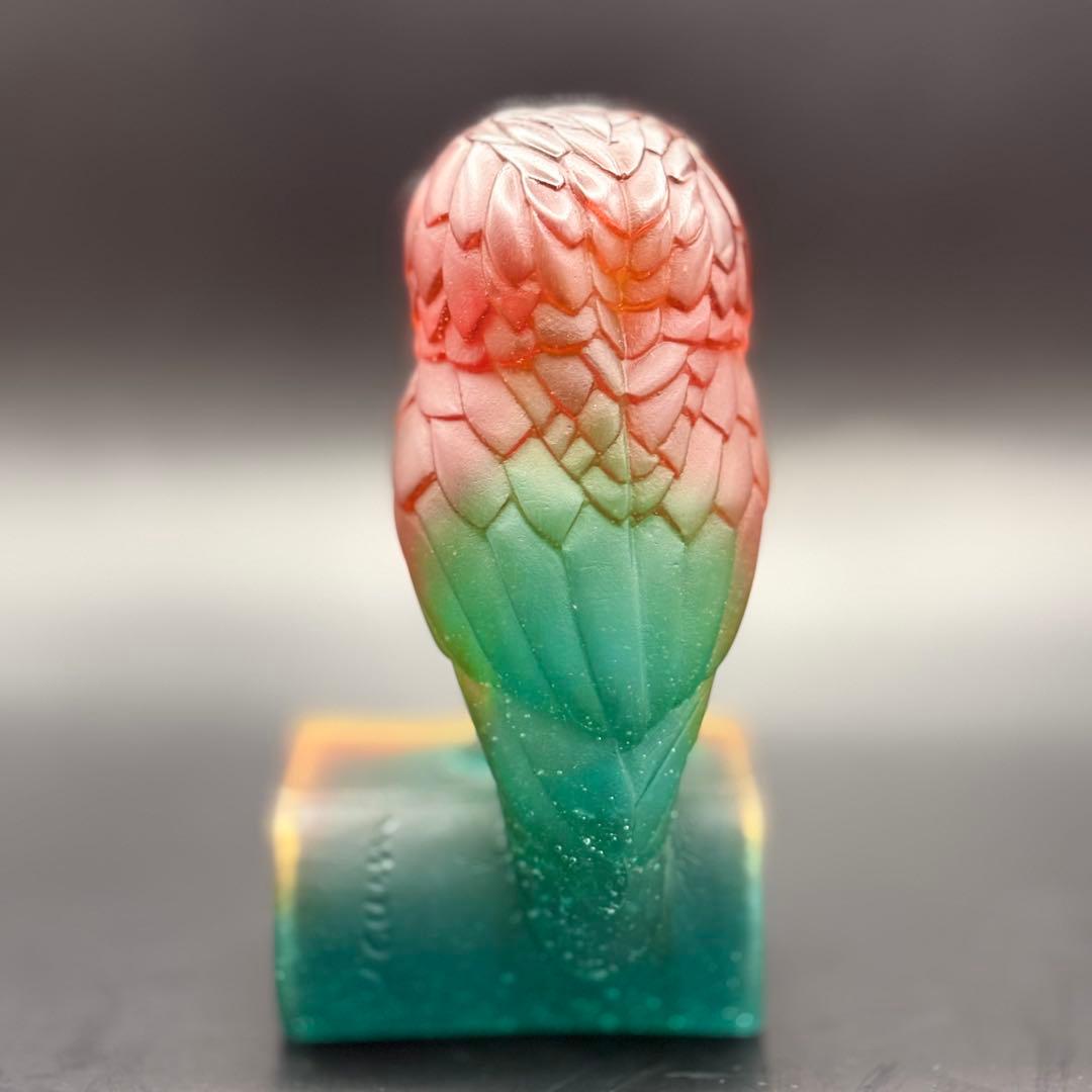 フクロウ 置物 クリスタルガラス ドームフランス オブジェ パートドヴェール