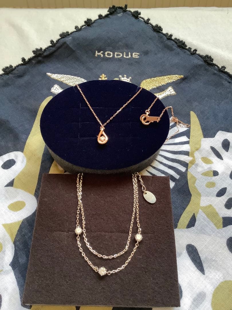 4℃ 10Kルビー＆ダイヤネックレスピンクゴールド4℃シルバーブレスレット