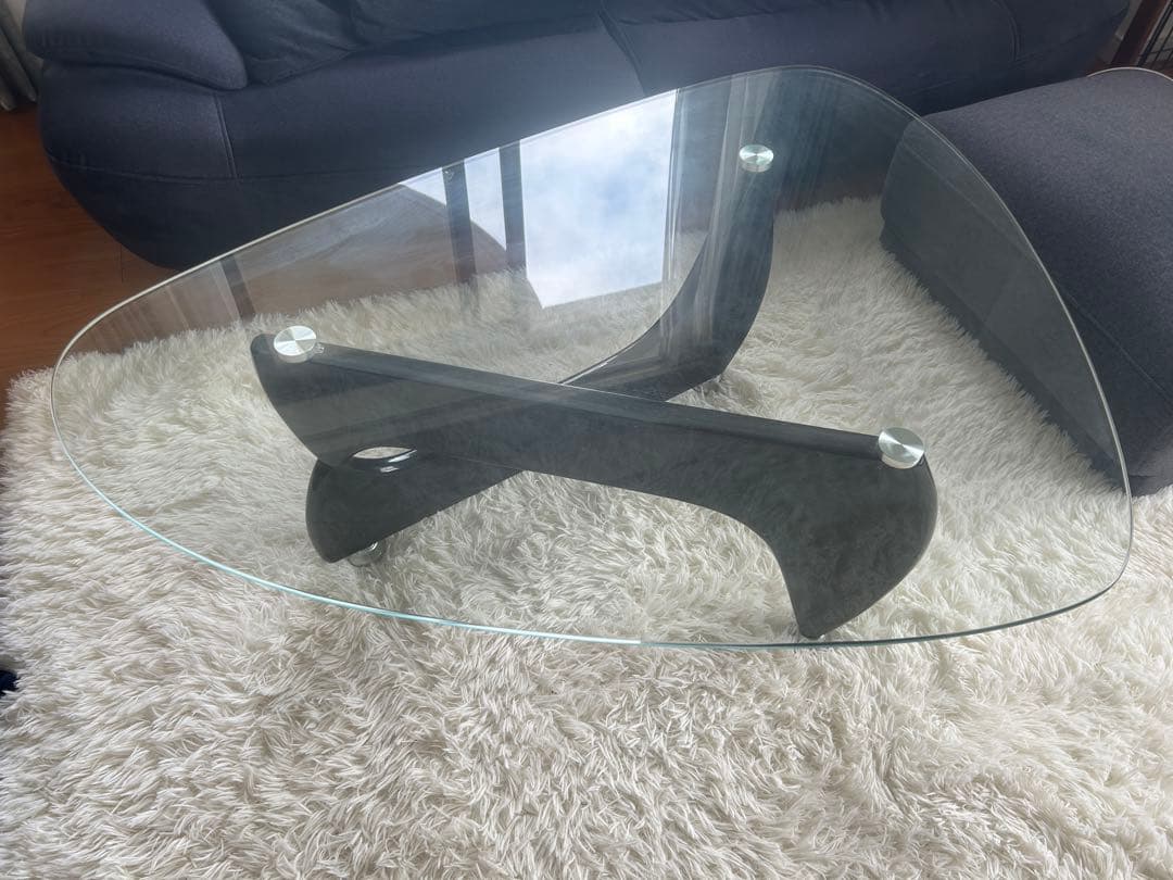 モダンガラステーブル 楕円形