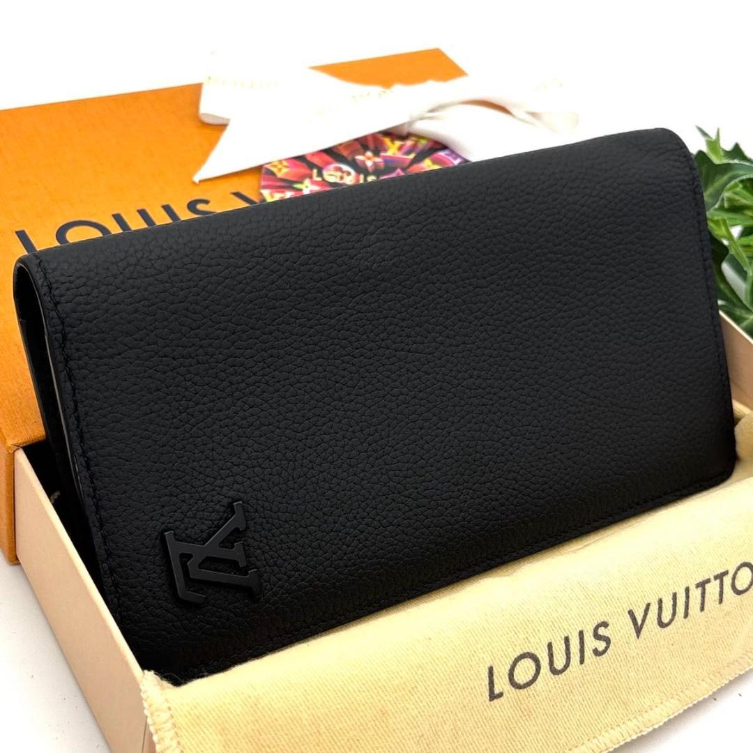 ♡三毛猫♡　ルイヴィトン アエログラム ポルトフォイユ ブラザ NM 黒