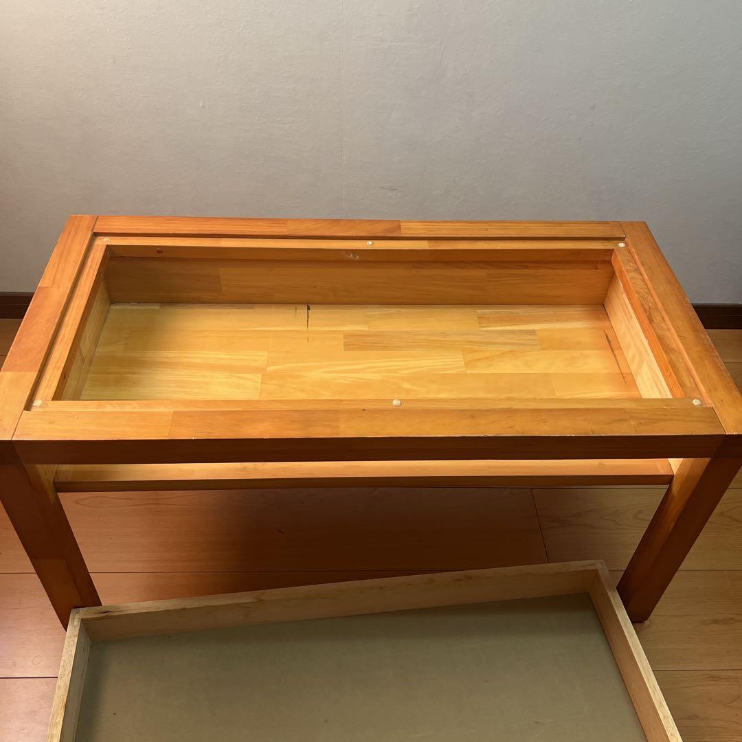 まさコイズミ KOIZUMI 木製センターテーブル ガラス天板ローテーブル