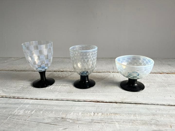 明治 大正 ビンテージグラス 硝子 3個セット