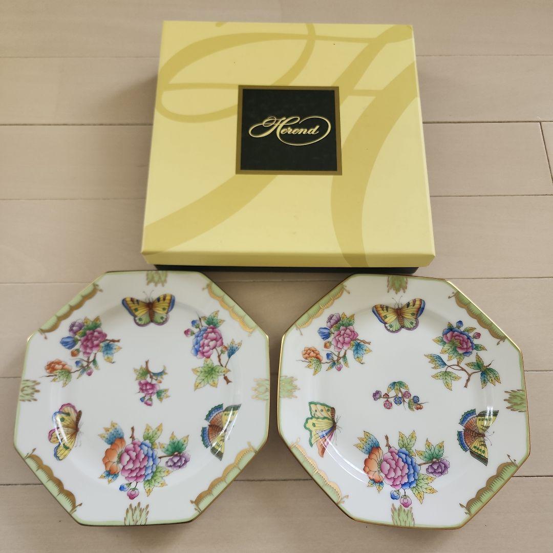 ヘレンド　ビクトリア　プレート18cmオクタゴナル　ハンガリー　セット