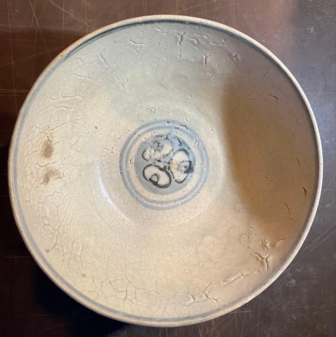 中国汕頭・スワトウ染付絵皿　鑑賞台付 沈船品・ヴィンテージ　レア ・台湾茶器