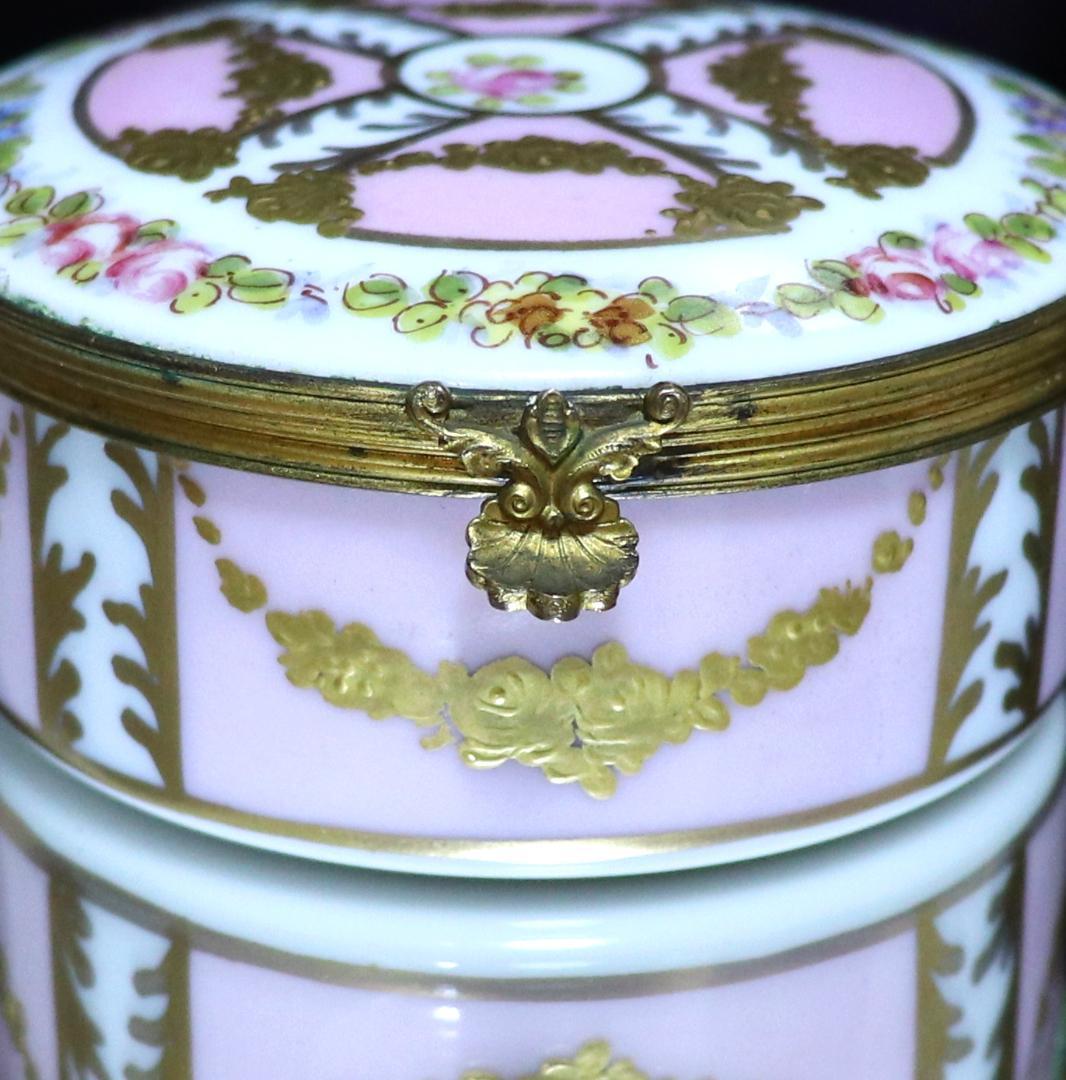 オールド・バカラ 美術館級 金彩エナメル薔薇文ブロンズオパーリンクリスタル製蓋物