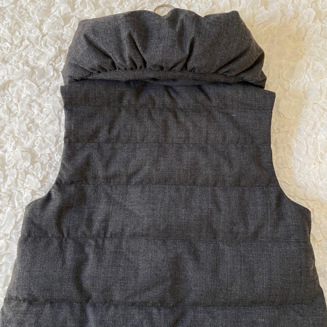 ウールカシミヤダウンベスト♡マーレンダム♡バイカラー♡40♡黒♡グレー♡2way