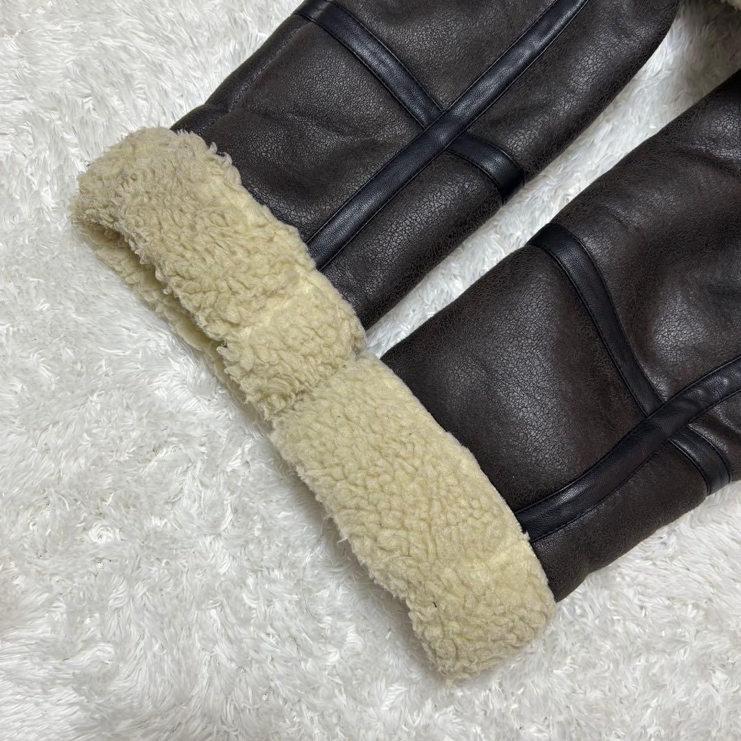 【極美品✨】 ZARA ムートンボアジャケット フライト B-3 ダークブラウン