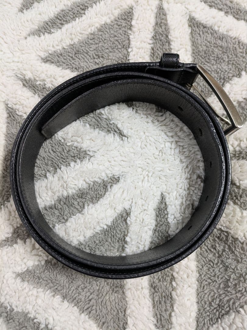 【PRADA】プラダ ブラック サフィアーノ　レザー ベルト 85