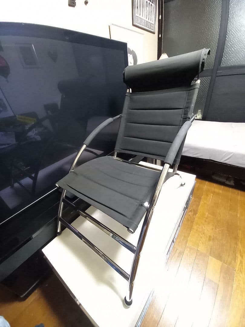 1970's　スペースエイジ　パーソナル　チェア　ポストモダン　ブラック　メタル