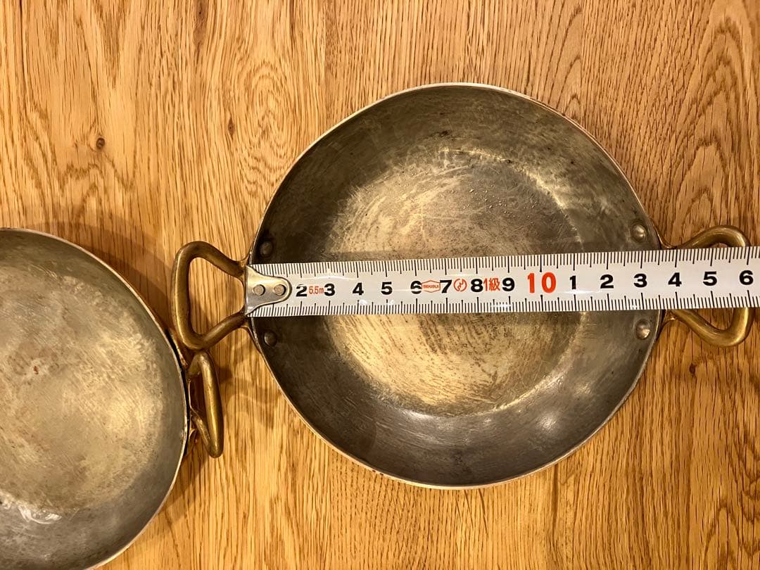 フランス製 銅両手鍋 フライパンセット