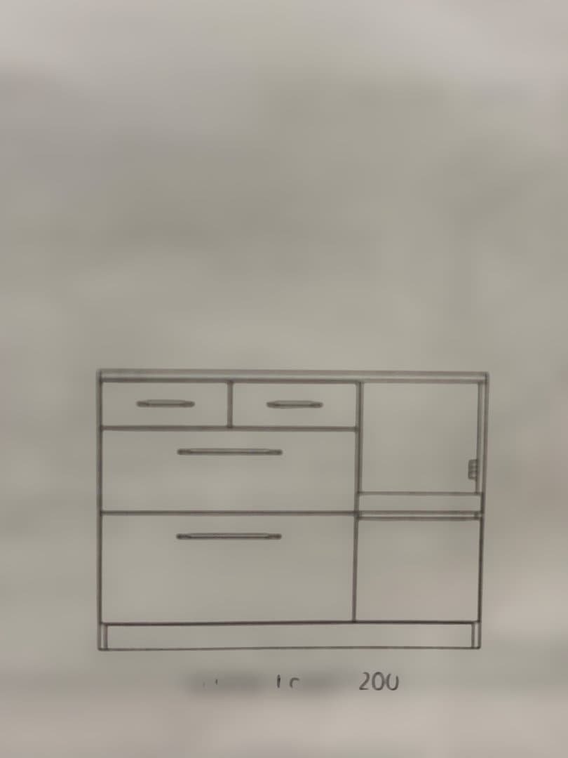 nora.キッチンカウンター 120 ステンレ天板 木製キャビネット 食器棚