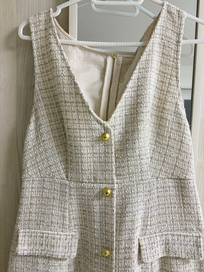 プロポーションボディドレッシング　ミックスツイードロングジャンスカ