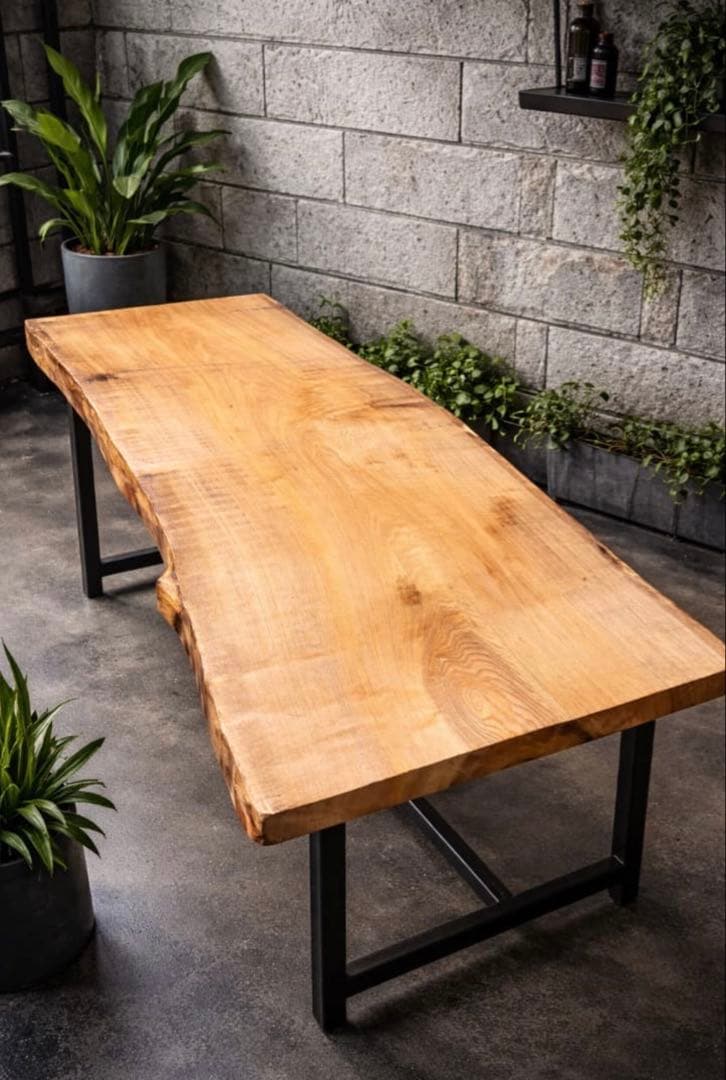 [脚付き]栓 一枚板　ダイニングテーブル