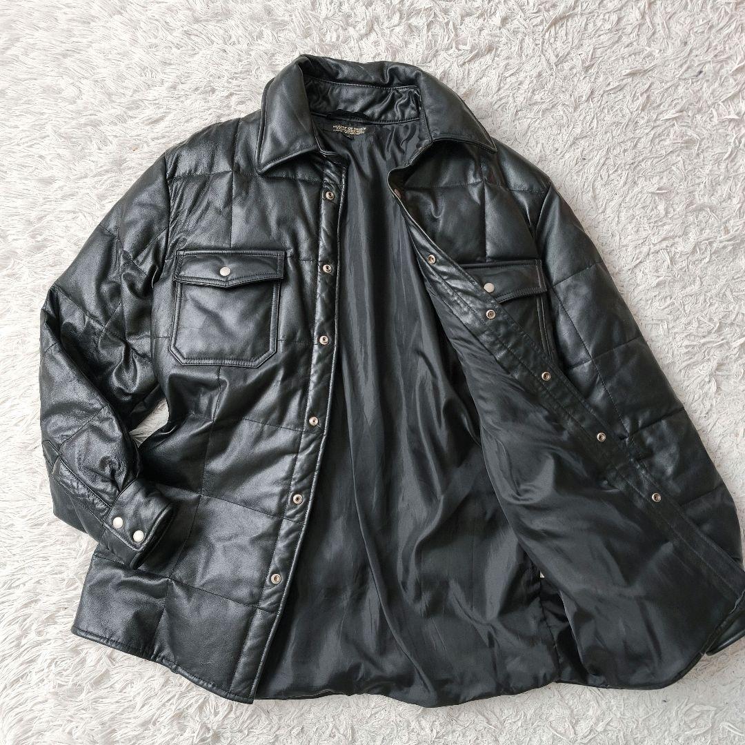 【美品 高級◎】ダウンジャケット レザー 馬革 House of Blues L