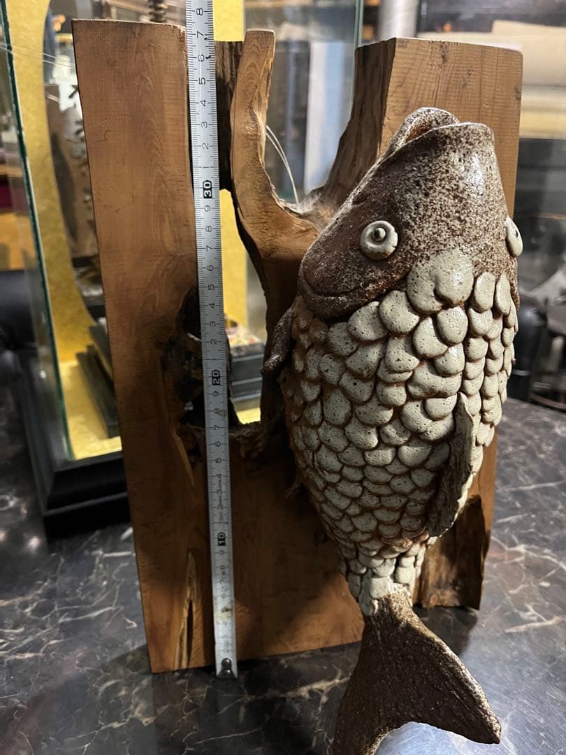陶器魚の壁掛け、陶器壁掛け飾り、一輪挿し、陶器魚の置き物、一点物陶器魚