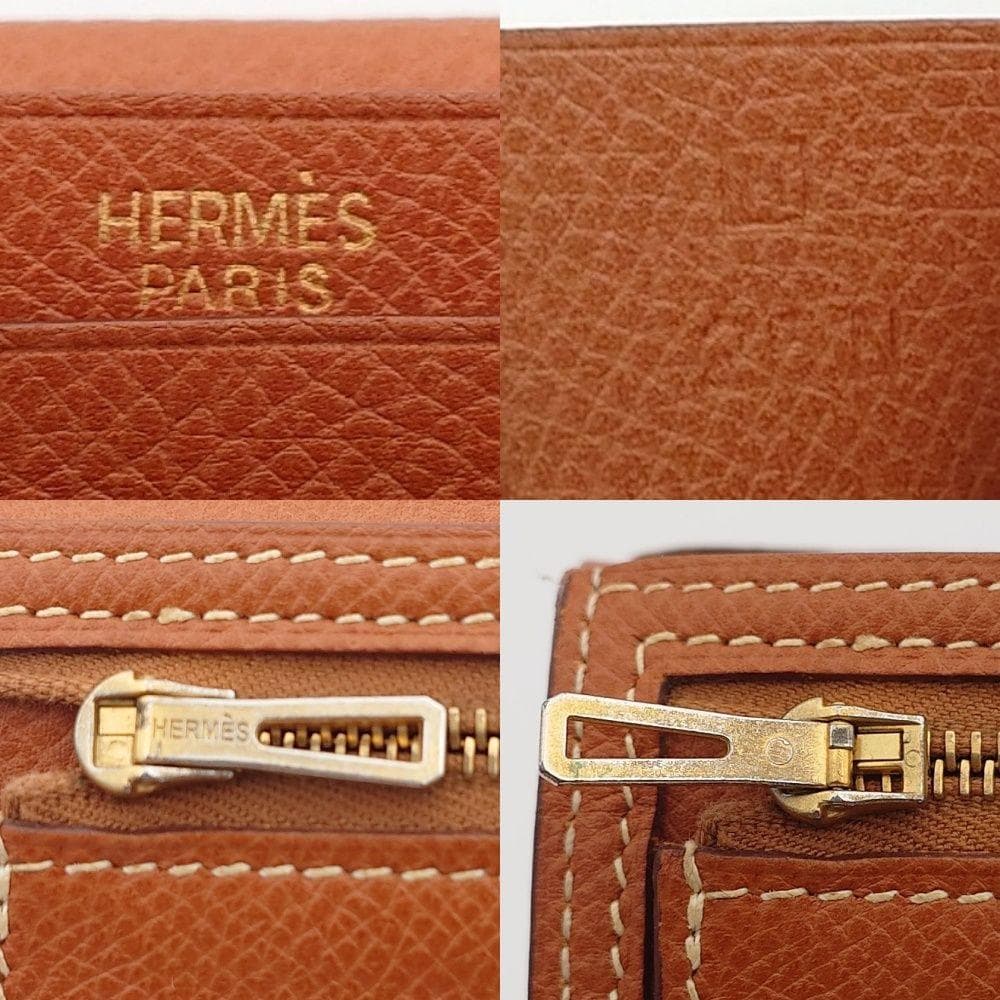 HERMES ベアンスフレ ブラウン U刻印 長財布 ゴールド金具 エルメス