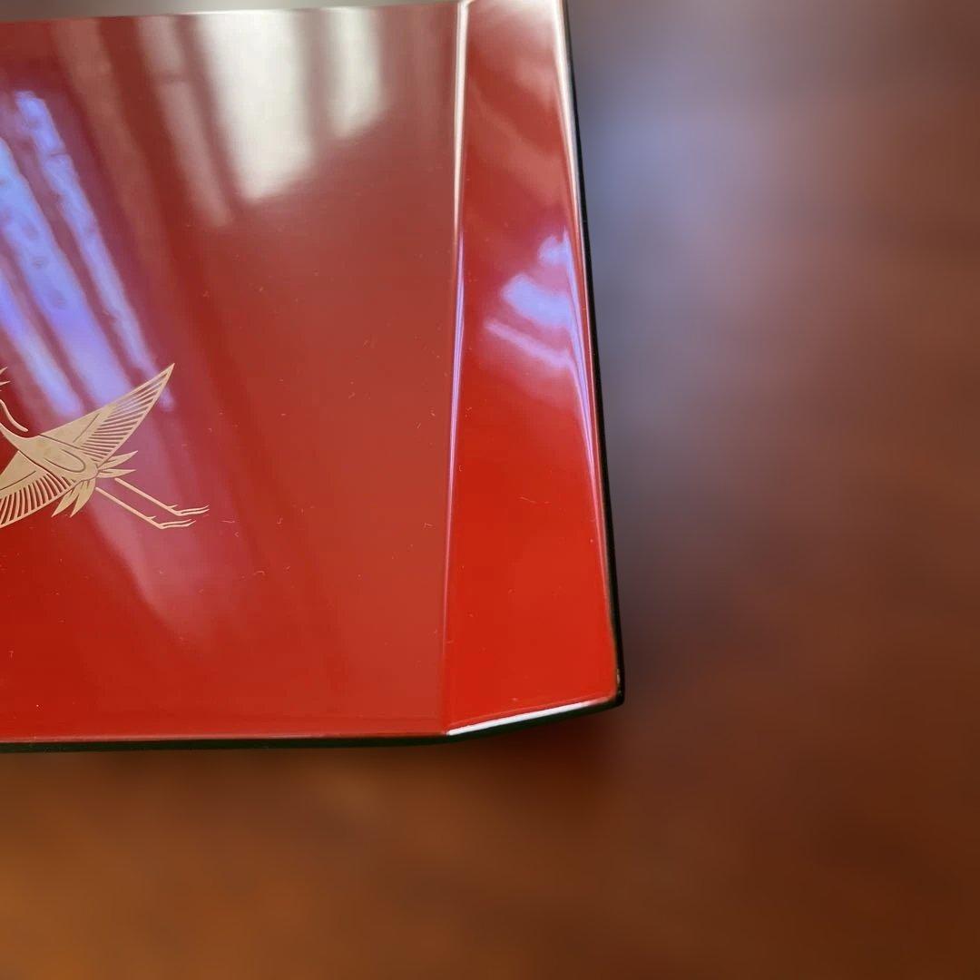 美品！象彦 松喰鶴 朱二方吹上盆