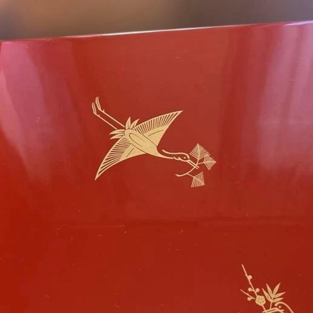 美品！象彦 松喰鶴 朱二方吹上盆