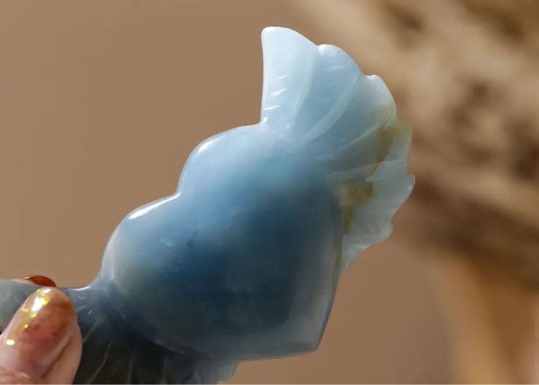 【天然石】ブルーカルサイト ハートウィング