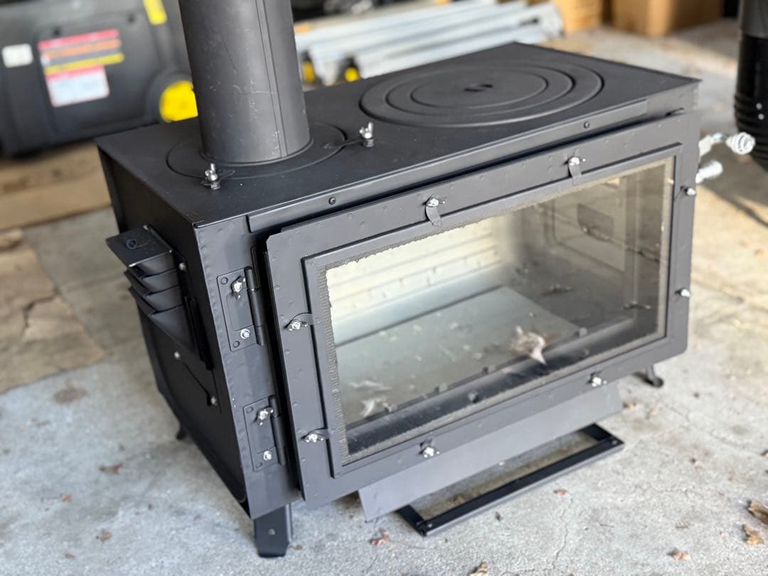 週末のみSALE。【未使用】【フルセット】神保製作所ロマンチカル薪ストーブ上出し