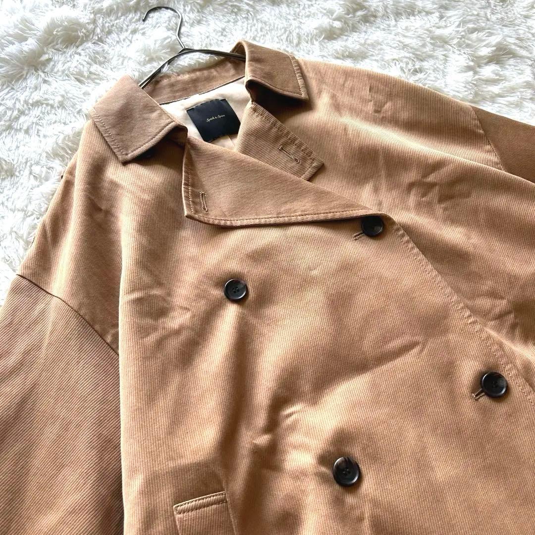 Spick&Span コットンリネンツイルオーバーミドル丈コート ベージュ 38