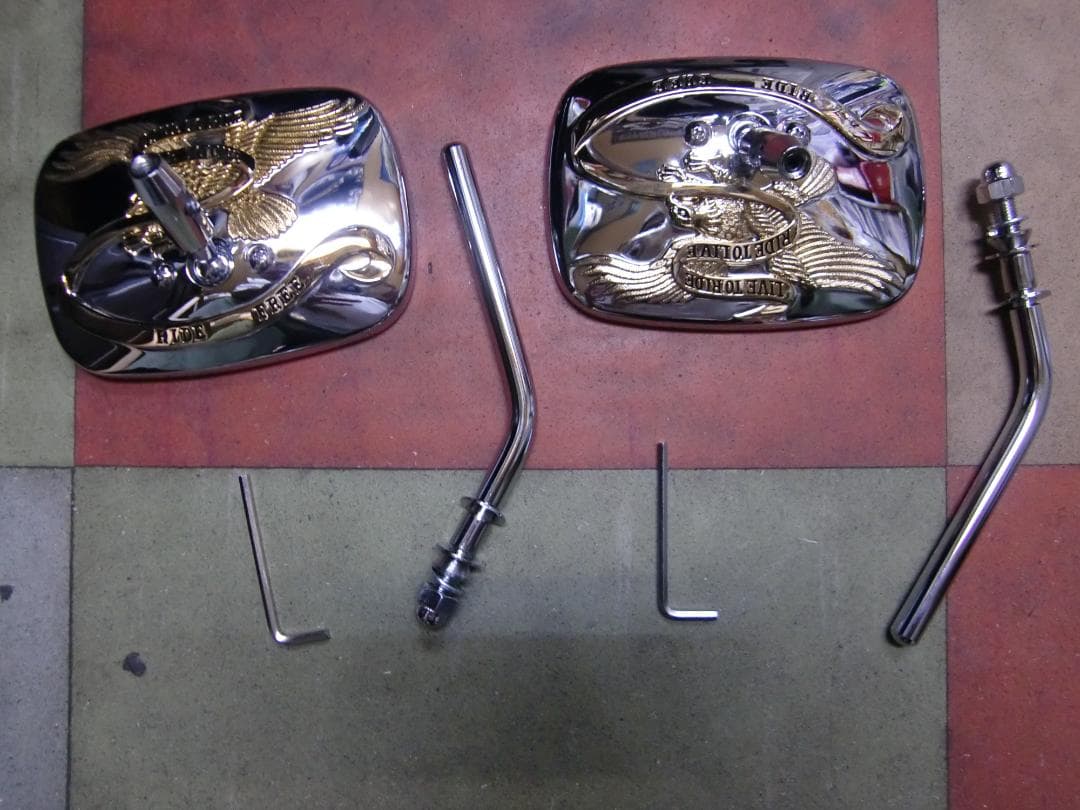 0640-0476.ゴールドイーグルライブツーライドミラー2個セット