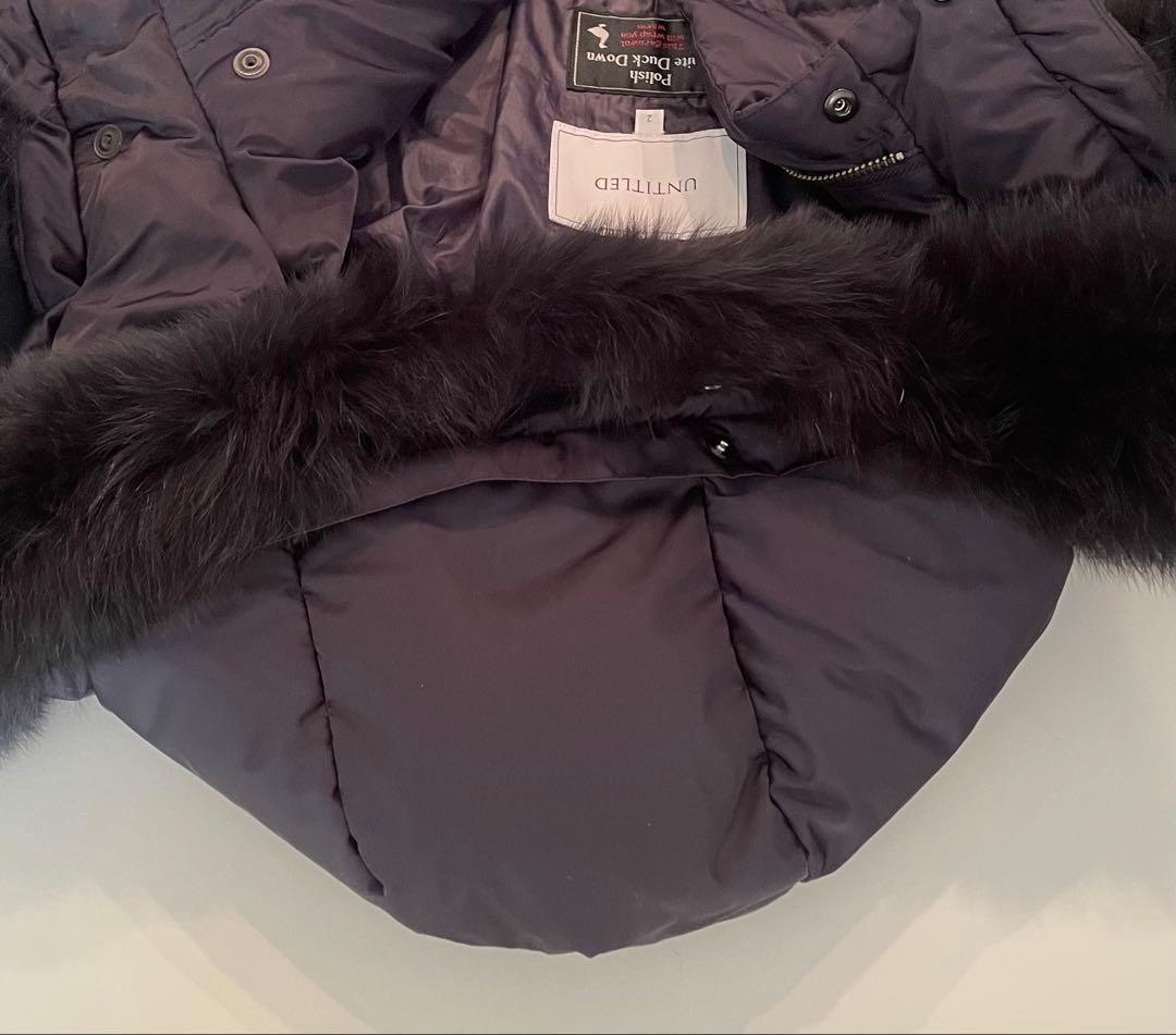 UNTITLED【はっ水機能/フード取り外し可/防寒】ロングダウンコート