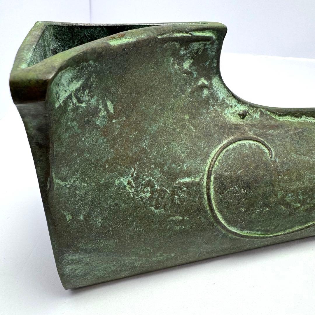 未使用 大森孝志 瑞峰堂 青銅 陽だまり 蝶 花瓶 花器 共箱 説明書 高岡銅器