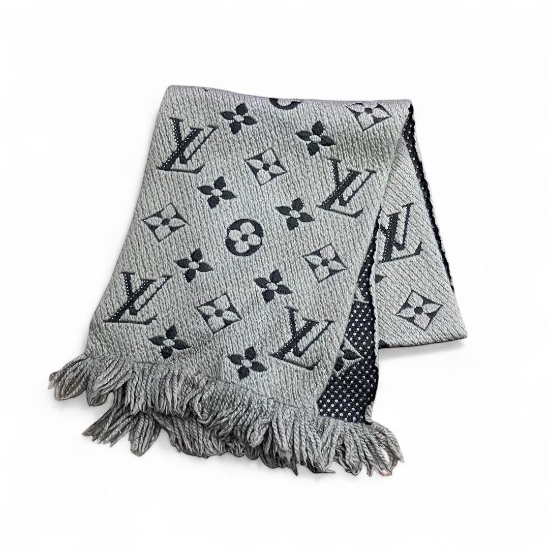 LOUIS VUITTON エシャルプ ロゴマニア マフラー ウール シルク