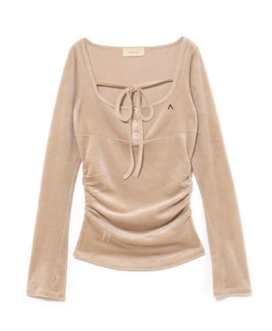 トップス andmary Jemma ribbon tops beige