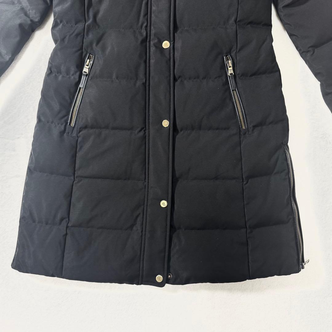 新品 ローレンラルフローレン フェイクファー ダウンコート ブラック S