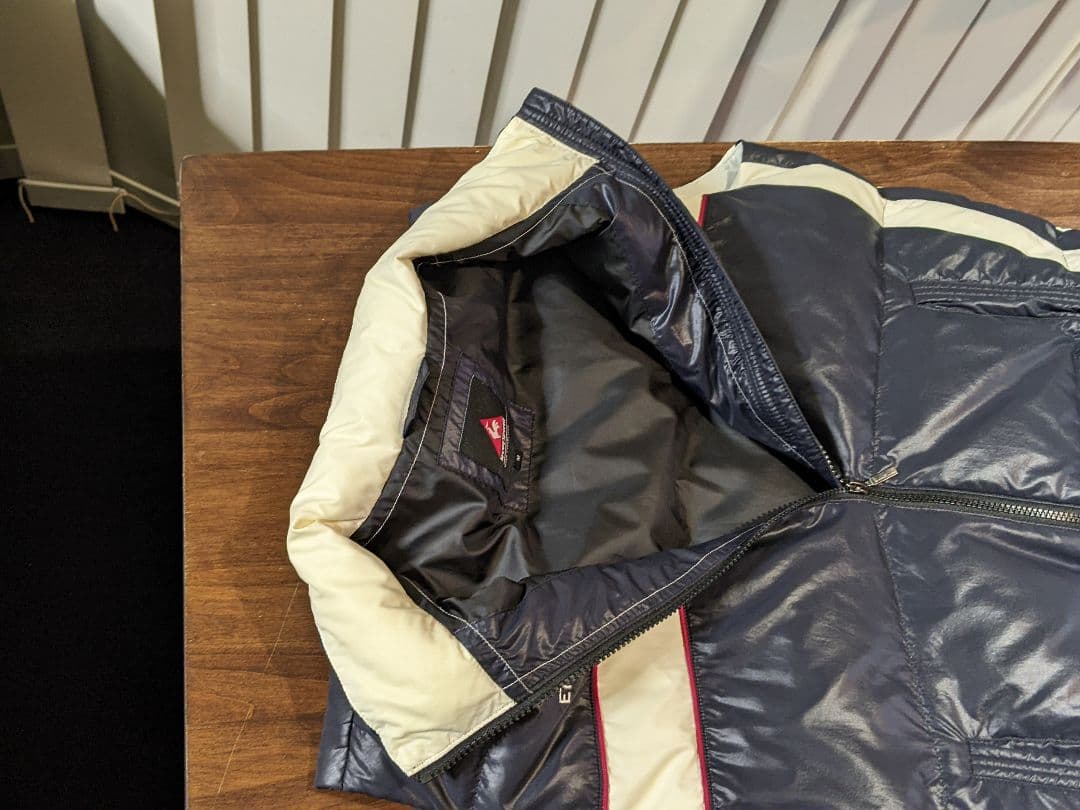 ルコック　ゴルフ　ダウンベスト　ナイロン　ウェア　デサント　アウター　紺　防寒