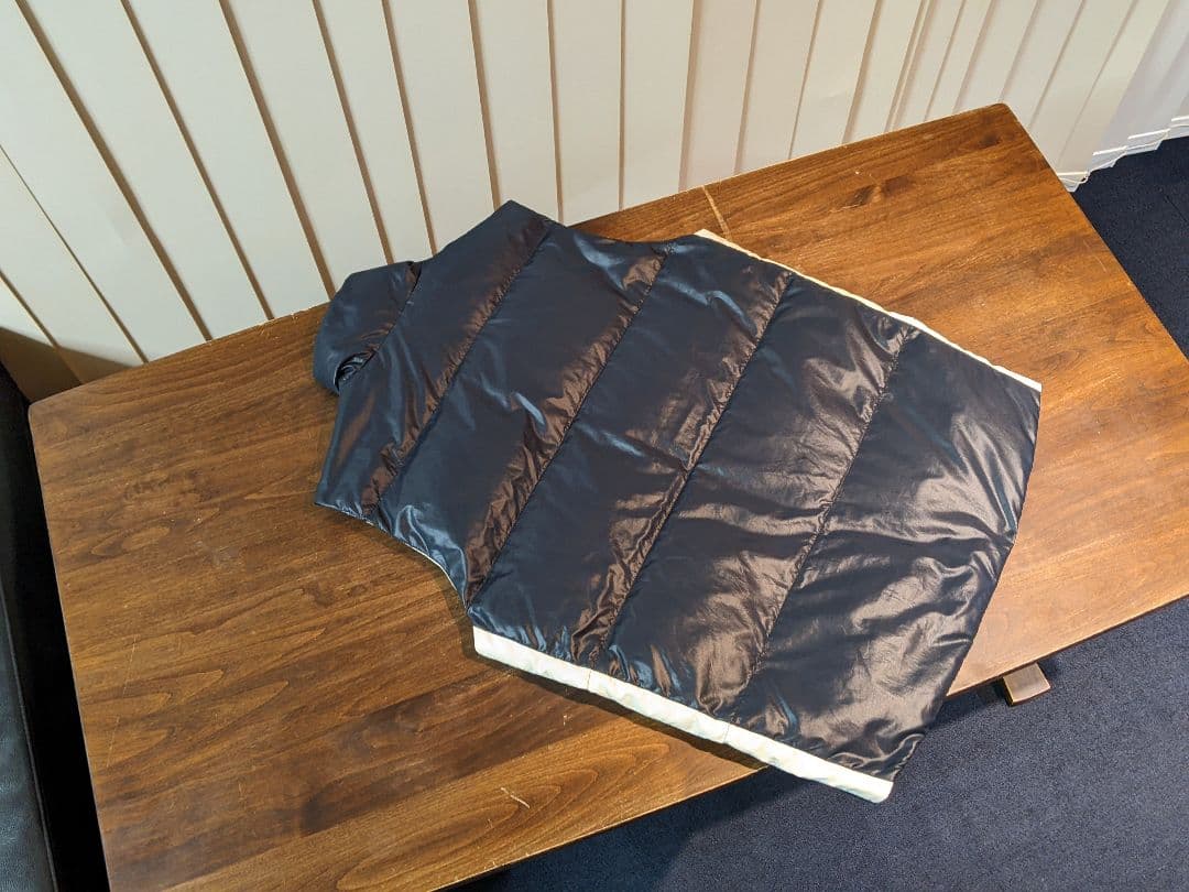 ルコック　ゴルフ　ダウンベスト　ナイロン　ウェア　デサント　アウター　紺　防寒