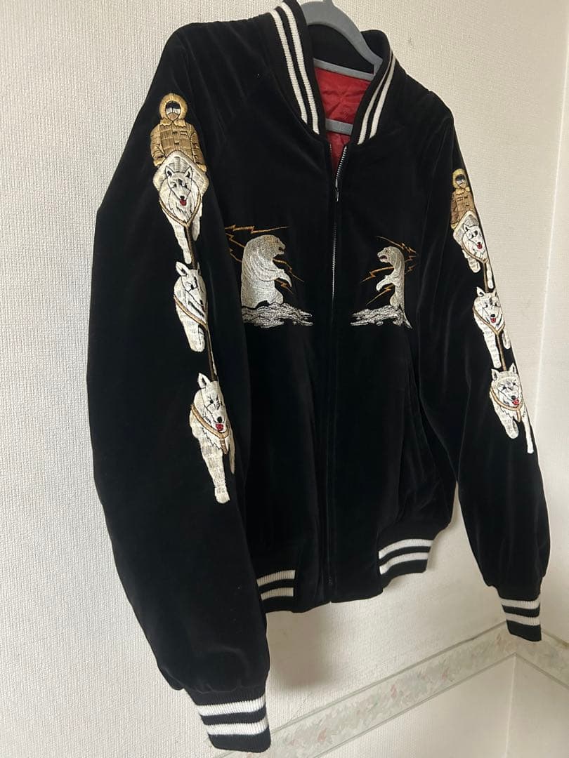 90s 別珍　ALASKAアラスカ　スーベニア　ベロア　スカジャン