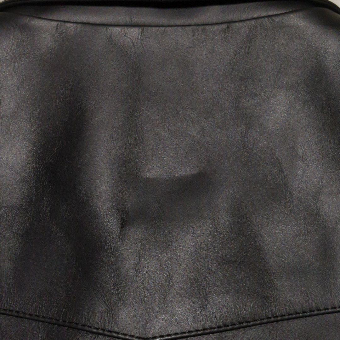 VaLLet 01♦牛革 シングルライダース ジャケット 総裏地 ベルト 黒LL