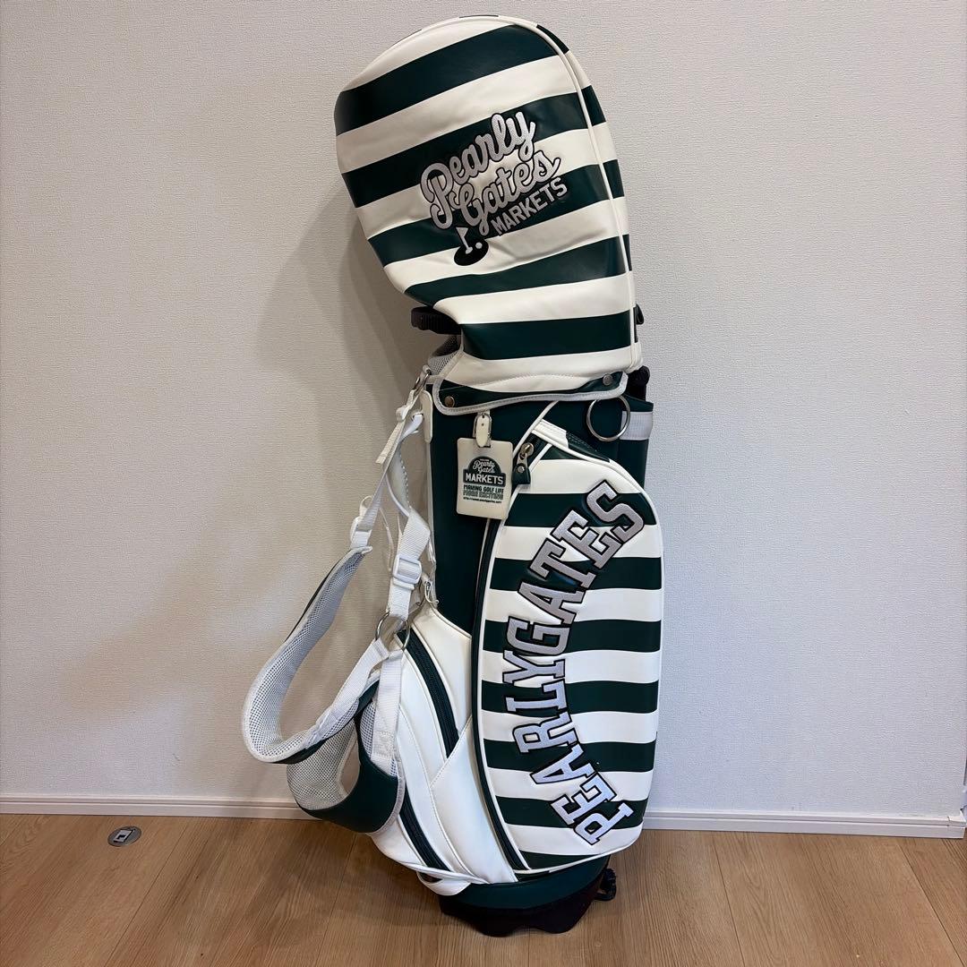 パーリーゲイツ　マーケット　ボーダー　グリーン　スタンドキャディバッグ