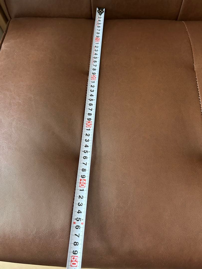 ブラウン合成皮革ソファ