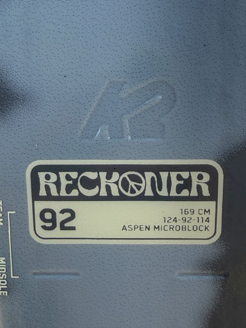 K2 RECKONER 92 スキー 169cm ビンディング付属　使用5回