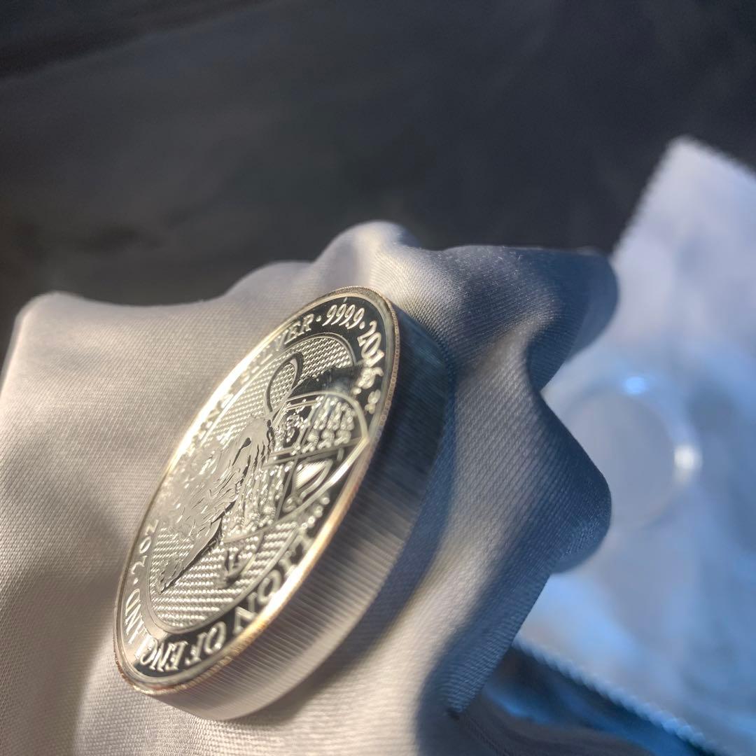 S1 純銀貨 2オンス クイーンズビースト　2016 ライオン・イングランド