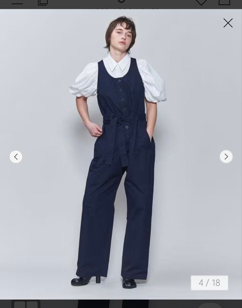 ＜6(ROKU)＞コットン ベルト オールインワン