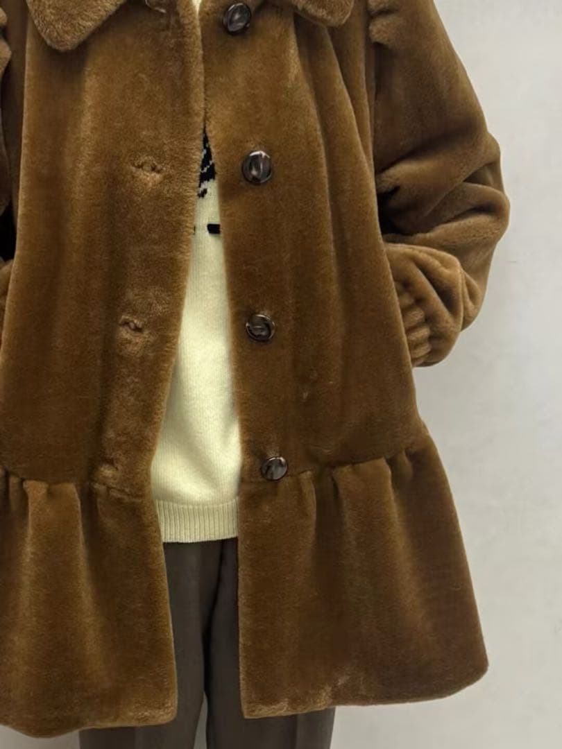 SINOON SN Ruffled Shearling ファーコート