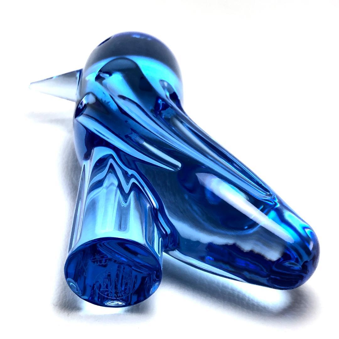 【美品】バカラ／ファウナクリストポリス バード ブルー／BC260